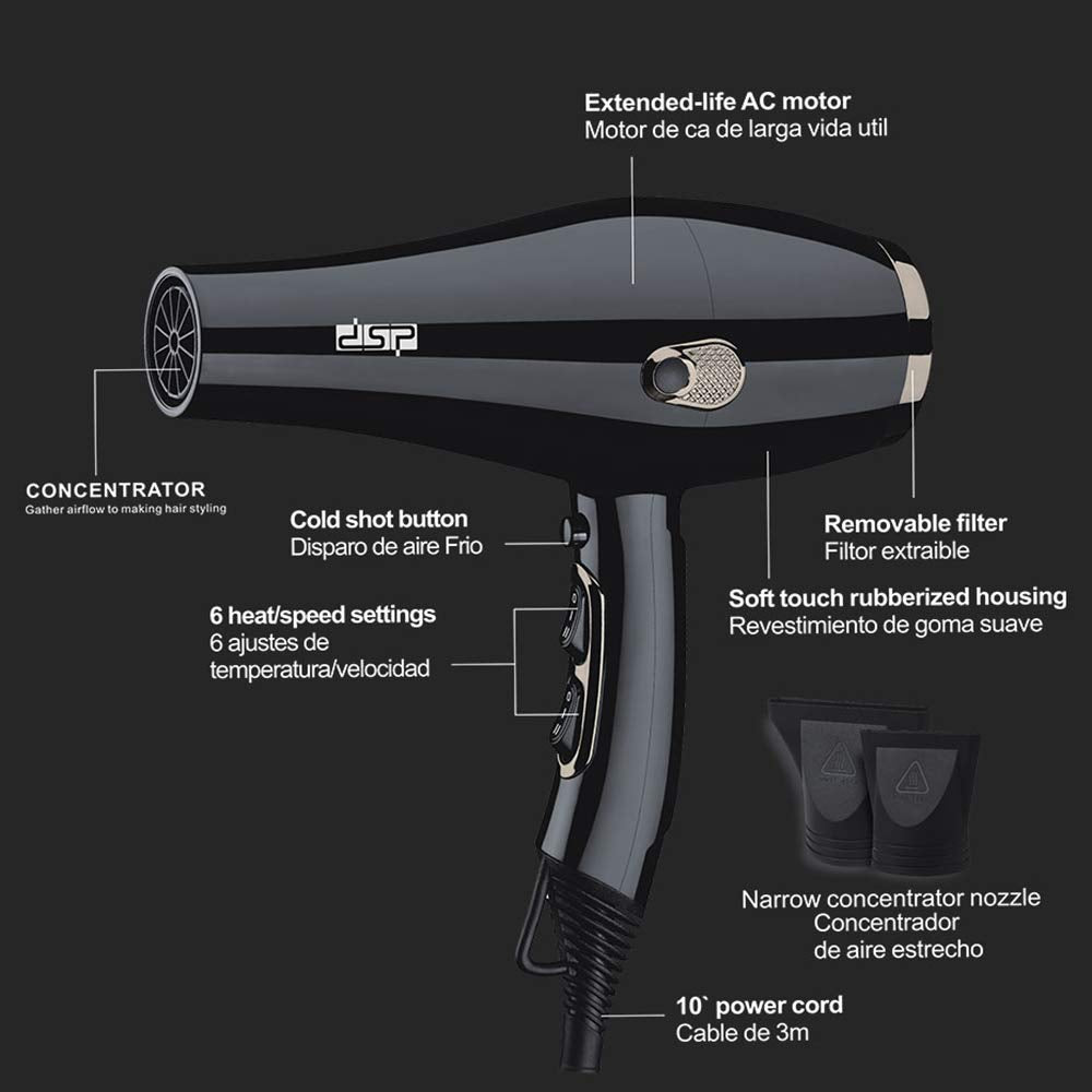 DSP HAIR DRYER IONIC TECHNOLOGY 1600W-2000W سشوار بتقنية الايونات DSP HAIR DRYER IONIC TECHNOLOGY 1600W-2000W سشوار بتقنية الايونات
